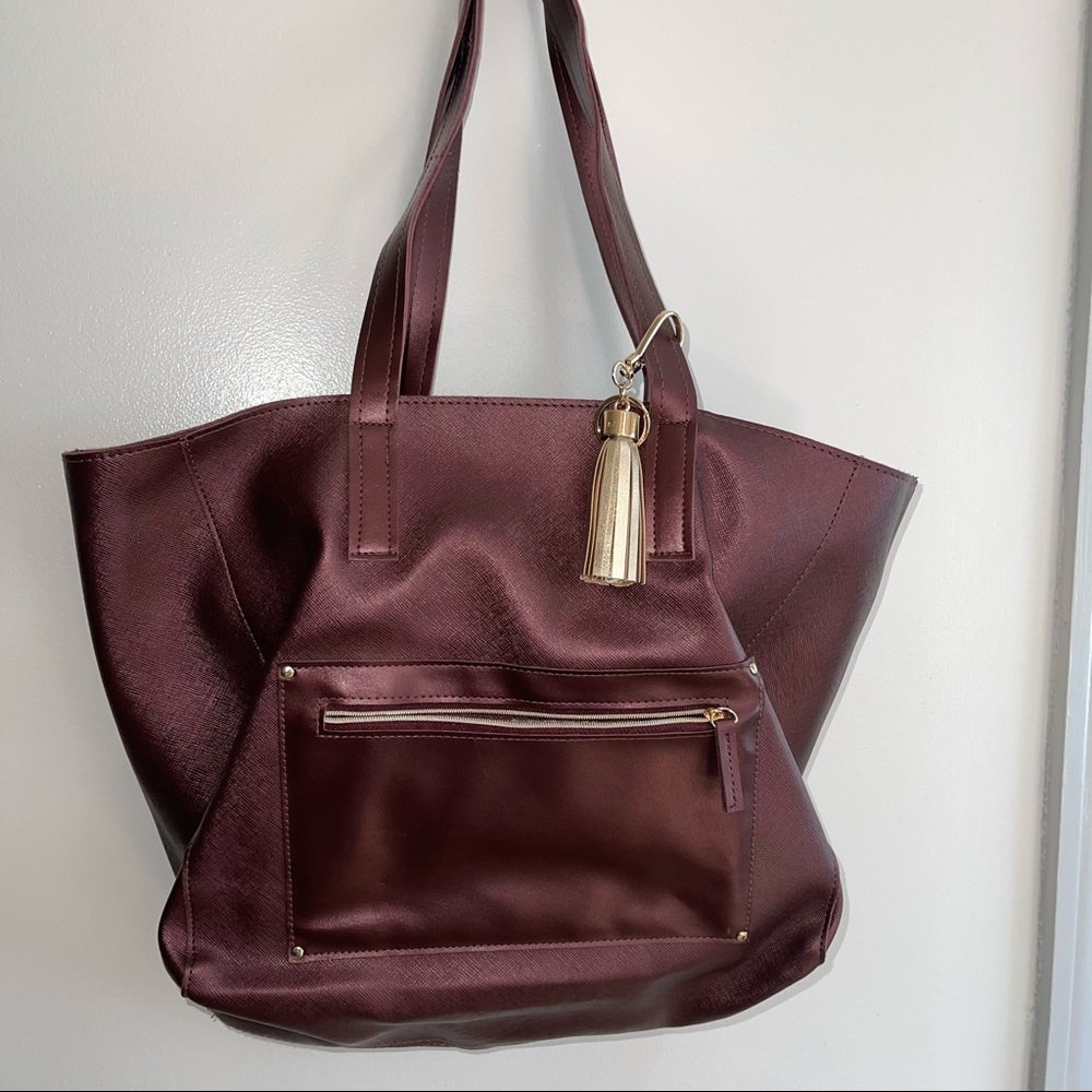 Large tote - deep maroon